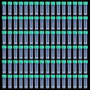 หลอดทดลองพลาสติกขนาด 10 มล.-1 มล. ขวดขนาดเล็กสำหรับใส่ตัวอย่าง ผง วัสดุ ฝาเกลียว สำหรับสำนักงานและโรงเรียน