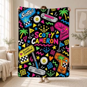 Golf Brand Scotty Cameron Throw Soft Plush Flannel Throw Blanket Sofa Bed Travel Home Decor