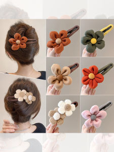 Stuffed Flowers Duckbill Clip Womens Large Hair Volume More than Shark Clip Back Head Hair Grip Barrettes Hairpin Headwear