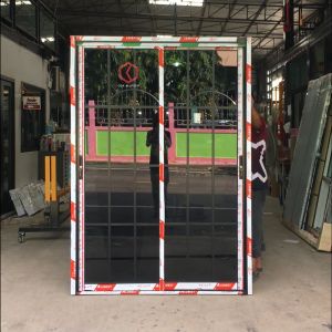 140x200 ประตูบานเลื่อนอลูมิเนียม - 2 ช่อง ตกแต่งลายลูกฝัก - บริการส่งถูกค่าถูก - คู่มือที่ถูกพัก - คุ้มค่มราคาถูก