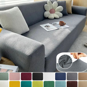 สีทึบโซฟาสําหรับห้องนั่งเล่นบ้านยืดหยุ่น Jacquard Slipcovers Anti-SLIP มุมโซฟา 1/2/3/4 ที่นั่งครอบคลุม Pr
