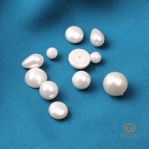 DIY Handmade Scattered Beads Half Hole Shell Pearls Perfect Circle Shell Beads Scattered Beads Shell Beads Pearl Ear Stud Pendant Earring Material