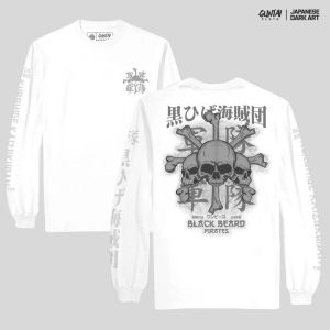 Kaos Distro Jepang Long Sleeve Tshirt Pria Guntai Cloth Series Anime One Piece Blackbeard