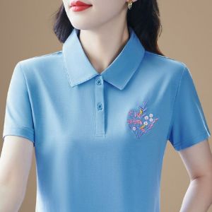 QIAOXIZI | Slimming Youthful Plus Size Cotton T-Shirt Polo Shirt