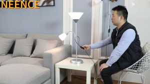 Nordic Double Head Standing Floor Lamps for Living Room with Warm Light Temperatures Touch Desk lamp Switch Standing Floor light for Living Room Bedroom Office Arc Mordern Floor Lamp with 7W LED Bulb Included