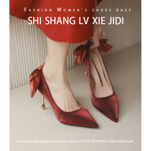 Red Wedding Shoes Womens Autumn Shuhel Marriage Two-wear 2024 New French Bride High Heels Comfortable Not Tired Foot