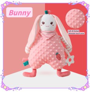 Baby Animal Soothe Appease Towel Sleep Comforter Soft Plush Teether Sound Bean Towel Plush Toy 婴儿宝宝豆豆安抚巾