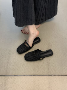 XIANNIWEI | Vintage Weave Hollow Block Heel Sandals