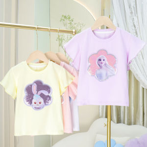 Áo Thun Cotton Tay Ngắn Mùa Hè Cho Bé Gái Áo Thun Thời Trang Trẻ Em Lấp Lánh Áo Thun Cotton Trẻ Em Phong Cách Mùa Hè Đa Năng