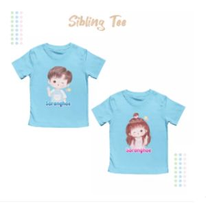 Kaos Sibling Couple Anak Adik Kakak Laki Laki Perempuan Saranghae Boys & Girls