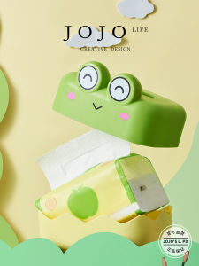 Creative Cartoon Frog Tissue Box Spring Pull Design Living Room Decor Small Size Rectangular Shape Household Storage Organizer