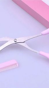 Gunting Alis / Gunting Cukur Alis Mata / Gunting Perapi Alis / Gunting Sisir Alis Mata / Eyebrow Trimmer with Comb