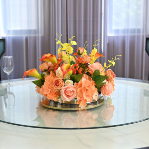 Hotel Restaurant Table Centerpiece Artificial Flower Decorative Ornament Dining Table Arrangement Mixed Silk Flower Bouquet