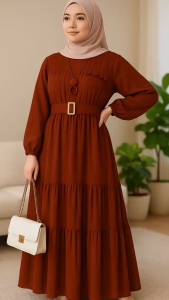 NEW !! GAMIS CRINKLE JUMBO WANITA TERBARU / GAMIS WANITA SUSUN FREE SABUK AKTIF