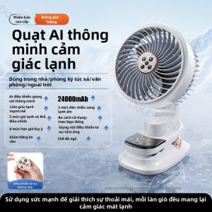 Doublepow | Quạt Làm Mát Di Động Sạc USB Điều Khiển Giọng Nói