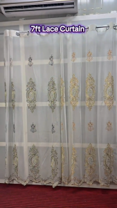 Luxurious Embroidered Voile Sheer Curtains with Embellished Trim and Soft Finish for Bedroom/Living Room