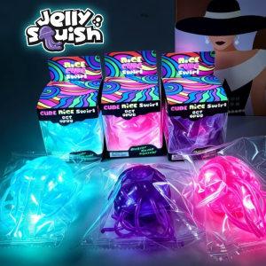 Hot Toys | 2026 Stress Ball noctilucent Jellyfish & Cube Squish Toy Soft Jelly Squeeze Stress Relief Fidget Toy Sensory for Kids & Adults