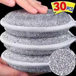 [Hibeautylife] 30/1 miếng bọt biển rửa chén dây bạc hai mặt dụng cụ bàn chải lau rửa bằng mút vết gỉ làm sạch nồi nhà bếp thấm hút cao