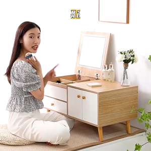 Floating Window Dressing Table Simple Small Family Dressing Table Mini Dressing Table with Mirror Bedroom Floating Window Flip Small Table