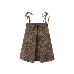 Fashionable Lazy Leopard Print Strapless Sleeveless Top Womens Clothing Tie Waist Design Summer New Arrival by Showroom plus