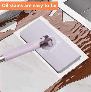GREENSINDOOR 118CM Disposable Electrostatic Dust Mop Dust Removal Paper Mop Large Panel Wet Dry Dual-Use Mop 360° Rotation Flat Mop