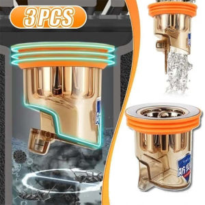 3PCS Toilet Sewer Floor Drain Shower Floor Drain Backflow Preventer Gravity Induction Floor Drain Core Anti-Odor Sewer Floor Strainer