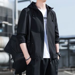 ROMON | Áo khoác nam mùa xuân hè chống gió nhẹ ngoài trời thường ngày thể thao mỏng một lớp áo khoác nỉ dài tay thời trang thành phố