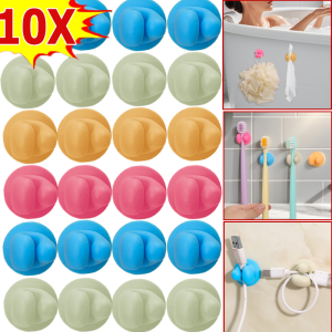 10 ชิ้น ที่ใส่แปรงสีฟันเรซิน / ตะขอแขวนแปรงสีฟันแบบมีกาวในตัวกันน้ำอเนกประสงค์ / ที่ใส่แปรงสีฟันแบบพกพาพร้อมฝาปิดป้องกันสำหรับการเดินทาง