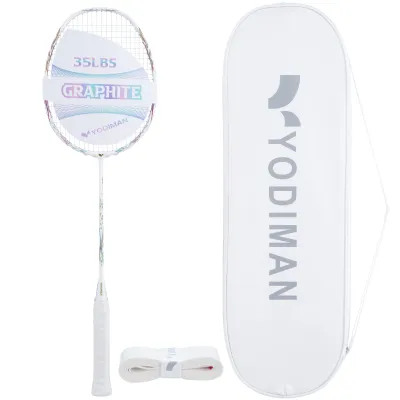 YODIMAN Professional Badminton Racket - Carbon Graphite Full Carbon Fibre Ultra-Light Single Racket For Enhanced Performance Original Offensive Badminton Racket With Grip And Bag