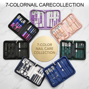 9Pcs Professional Nail Care Kit Stainless Steel Manicure & Pedicure Set Case Nail Clipper ScissorsFileGrooming Set for Travel