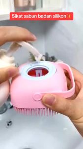 Spons Sponge Badan Sikat Mandi Silikon Lembut Shower Brush Dengan Dispenser Tempat Refill Sabun | Source Project