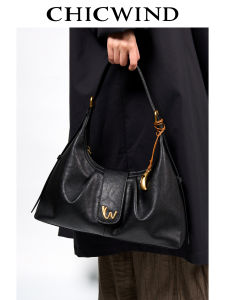 ChicWIND Original Leather Womens Handbag 2025 New Commuter Shoulder Crossbody Bag Casual Simple Style Soft Fabric Lining