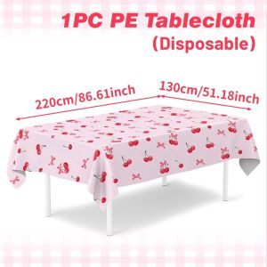 Trắng Hồng Nơ Khăn Trải Bàn Phong Cách Mục Vụ Polyester Chống Thấm Nước Cho Cô Dâu Cho Bé Gái Nữ Sinh Nhật Trang Trí Tiệc