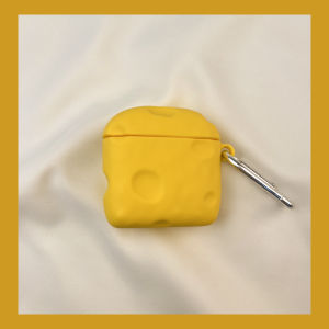 Adorable Cartoon 3D Yellow Cheese AirPods Protective Case Compatible with  pro Headphones Soft Silicon Shell Bluetooth Wireless 2nd Gen