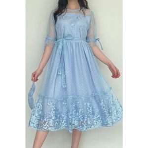 New Product Ken-186 Dress Kondangan Dress Pesta Dress Wanita Mewah A-Line Dress Korean Look Style Full Brukat with Masker dan Tali Pinggang