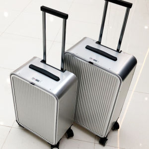 Business Travel Metal Side Open Full Aluminum Magnesium Alloy Carry-On Luggage 16 20 24 Inch Rolling Suitcase Durable