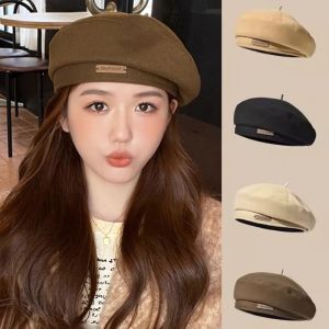 Autumn Winter New Woolen Beret French British Style Painter Hat Retro Versatile Beret Women Spring Beret Hat