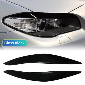2Pcs Eyelid Front Headlight Eyebrow Cover Eye Lid Trim Sticker Gloss Black ABS For BMW 5 Series F10 F11 2011 2012 2013 2014