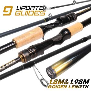 【TRAINFIS】1.8M/1.98M Powerful ML Powerful Flexible Fishing Rod With 9 Guide Rings Full Solid Carbon Tip Part Spinning Rod Baitcasting Rod