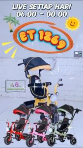 Sepeda Anak Roda 3 Tiga Tricycle Exotic ET 1269 Musik Kursi Putar
