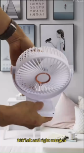 ZL696 Mini Portable Clip Fan Cooler LED Light USB Rechargeable Kipas Foldable Suitable For Clip/Desk/Hanging 小风扇 - A5