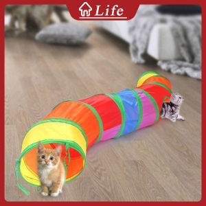 Pet Drilling Channel with Rainbow Practical Pet Cat Toy Drilling Hole Can Be Freely Combined Channel Foldable Bending S Type Pet Gadgets Dog Toys Cat Toys Universal Self-hey Toy