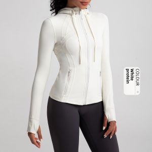 Womens Yoga Jacket Hooded Fitness Running Quick Dry Slimming Sportswear Top Outdoor Jacket Autumn Winter New Arrival