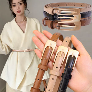 Women Classic PU Leather Belt / Jean Pant Skinny Belt with Square Buckle / Gold Buckle Vintage Belts / Ladies Fashion PU Leather Belt / Women Dress Waistband Suit Sweater Clothing Accessories