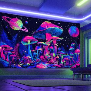 VIKAMA Underwater Mushroom Nebula Tapestry Dreamy Wall Art Background Cloth for Living Room Bedroom Decor