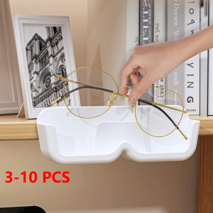 3-10 PCS Wall Mounted Glasses Holder Stand Space-Saving Storage Rack for Sunglasses & Eyewear Bathroom & Wardrobe Organizer