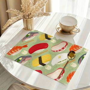 Cartoon Sushi Non-Slip Placemat Durable & Easy To Clean Suitable for Home Picnic & Restaurant