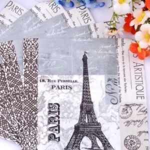 Limited Edition Eiffel Tower Colourful Napkin Eiffel Tower Print Colourful Tissue Paper Collectors Edition 20pcs/pac 2-Ply 33cm
