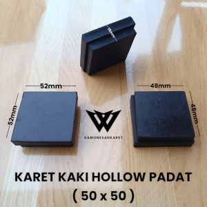 (100Pcs) Karet Kaki Hollow 5x5 Padat Karet Tutup Kaki Meja Kursi Rak Pipa Besi Kotak