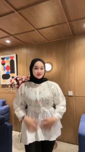 ATASAN WANITA TIARA BLOUSE KEMEJA CROP LINEN APLIKASI BORDIR | BLOUSE KOREAN STYLE